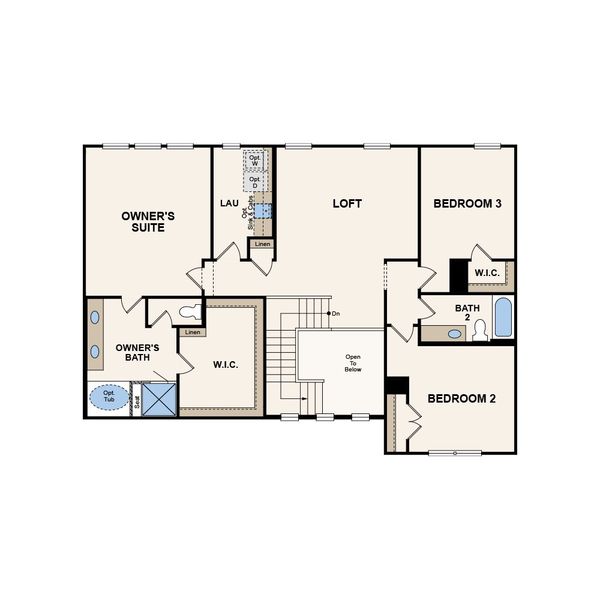 2D floor plan layout for the Daffodil by Century Communities in Oakridge Farms, Mooresville, NC (Image 4).