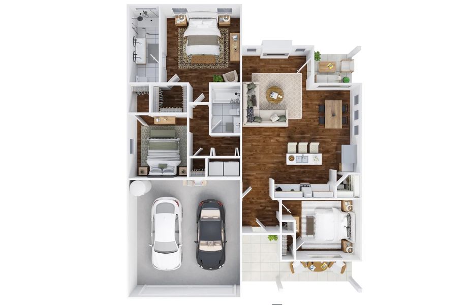 2D floor plan layout of this home in Cherry Fields, Clarksville, TN (Image 2).