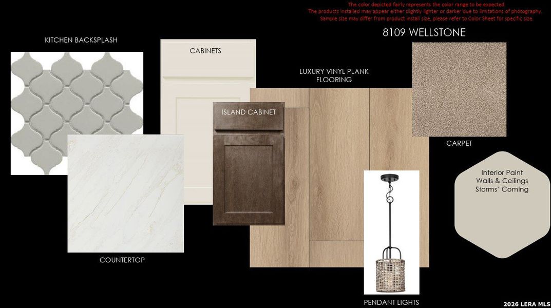 Sample of building materials used in homes in The Crossvine, Schertz (Image 3).
