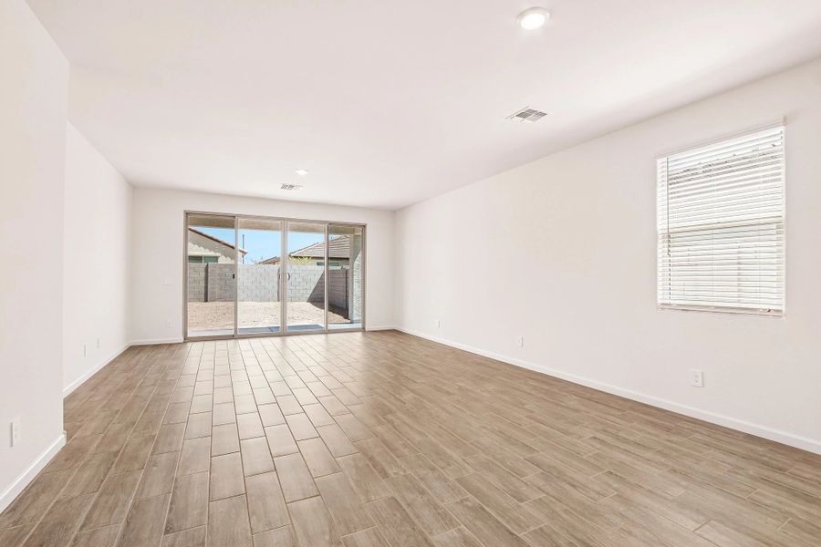 Great  room with upgraded 4 panel slider