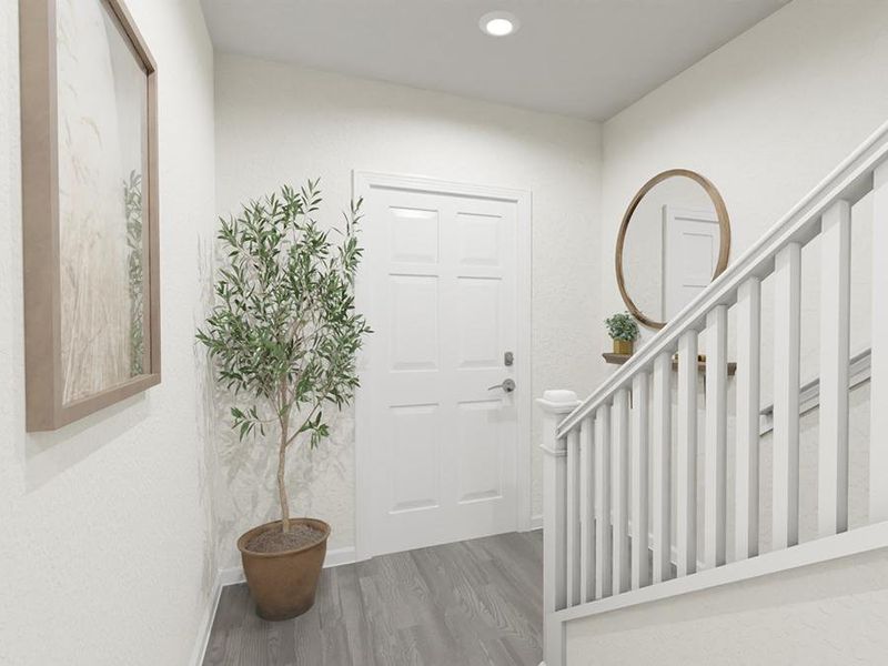 The foyer leads you upstairs - Blakely home plan by Highland Homes