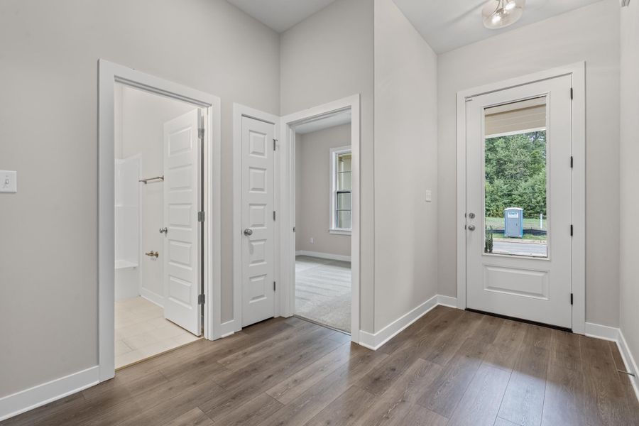 Entryway featuring wood finished floors