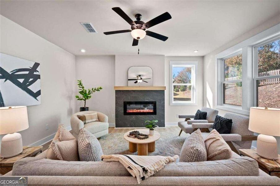Furnished interior view inside a new home in The Paddocks at Doc Hughes, Buford (Image 18). Furnished interior view inside a new home in The Paddocks at Doc Hughes, Buford (Image 18).