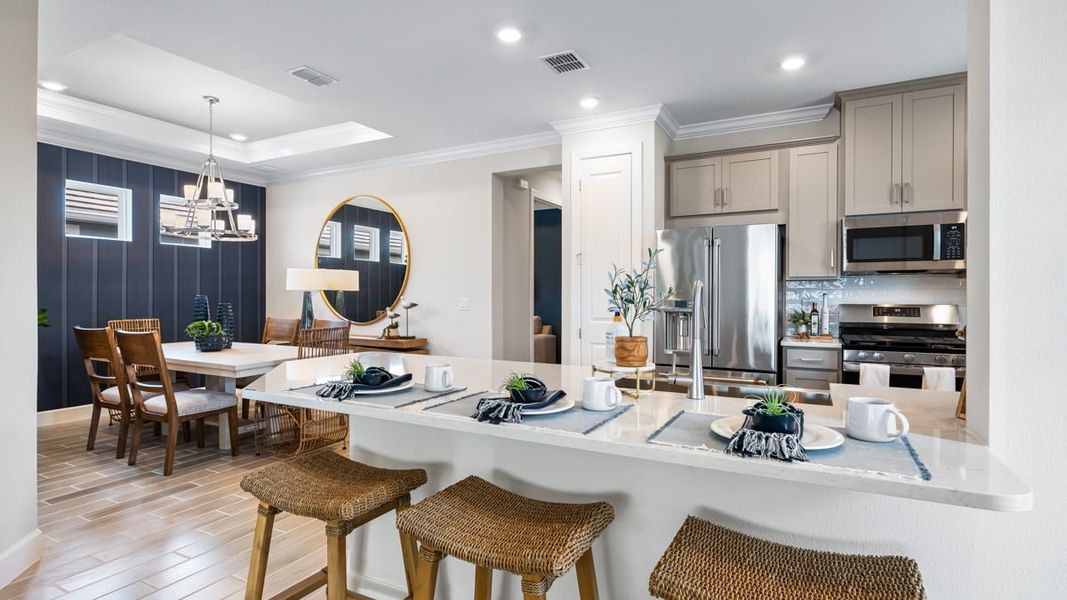 Representative furnished interior of a home built from the Arezzo by Taylor Morrison in Esplanade at Wiregrass Ranch, Wesley Chapel (Image 5). Representative furnished interior of a home built from the Arezzo by Taylor Morrison in Esplanade at Wiregrass Ranch, Wesley Chapel (Image 5).