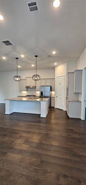 View of part of the kitchen from fron door