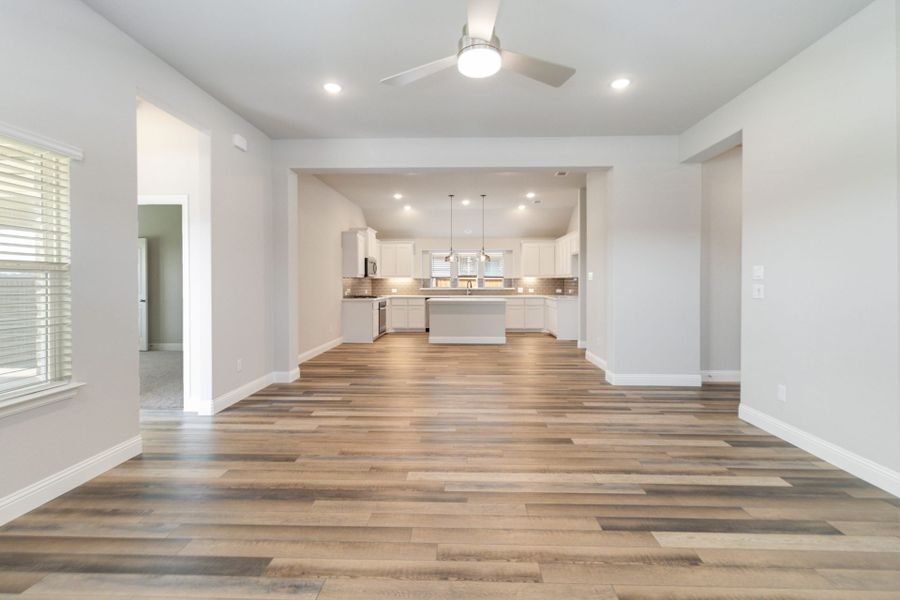Representative unfurnished interior of a home built from the McKinney by Pacesetter Homes in Creekview Meadows, Pilot Point (Image 14). Representative unfurnished interior of a home built from the McKinney by Pacesetter Homes in Creekview Meadows, Pilot Point (Image 14).
