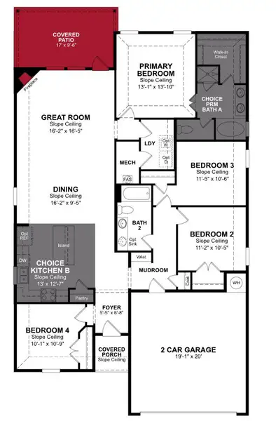 2D floor plan layout of this home in Lake Pointe, Little Elm, TX (Image 2).