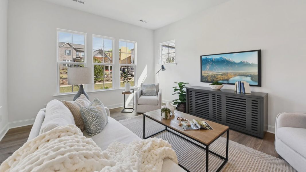 The Brentwood Plan by DRB Homes in The River District, Charlotte NC. - Living Area The Brentwood Plan by DRB Homes in The River District, Charlotte NC. - Living Area