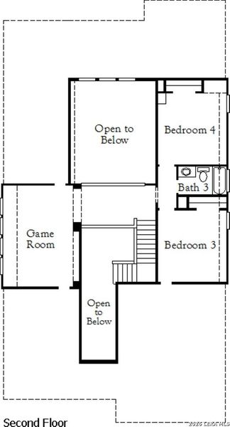 2D floor plan layout of this home in Rhine Valley, Schertz, TX (Image 3).