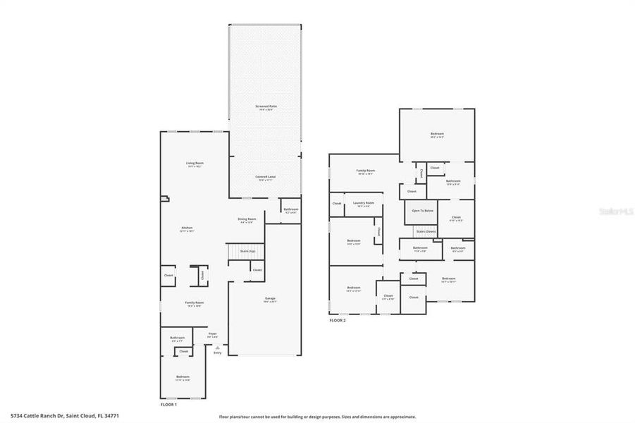 2D floor plan layout of this home in Sunbrooke, St. Cloud, FL (Image 7).