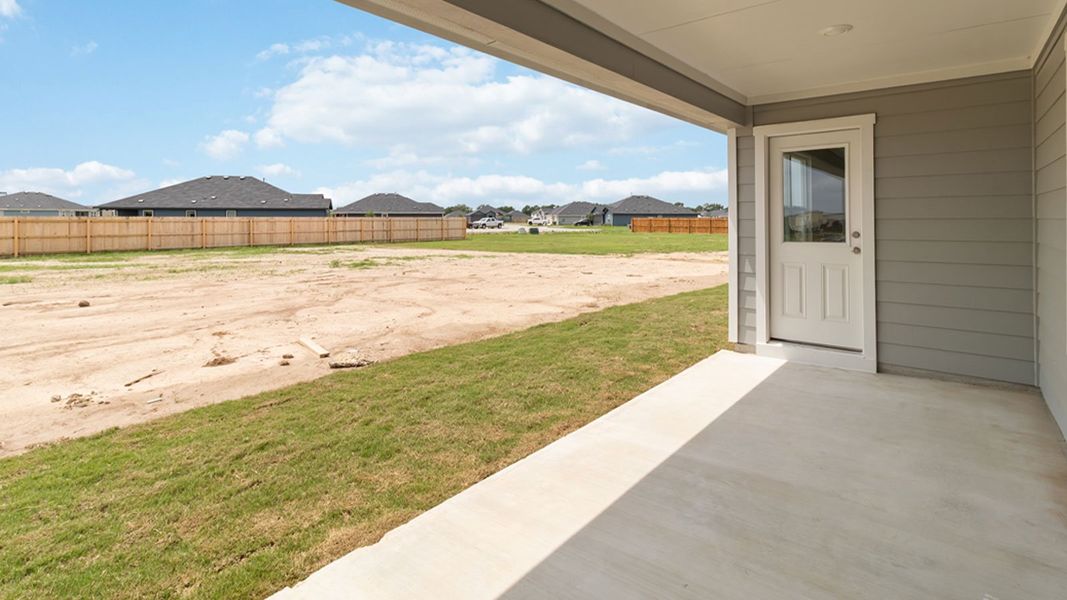Exterior details and patio area of a home in Railhead, Cedar Creek (Image 20). Exterior details and patio area of a home in Railhead, Cedar Creek (Image 20).