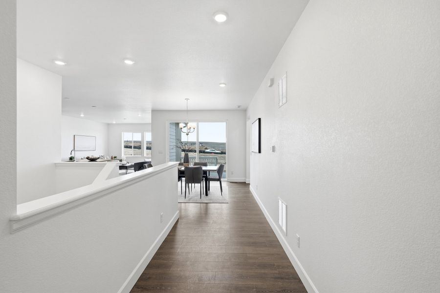 Furnished interior view inside a new home in Trailstone, Arvada (Image 8). Furnished interior view inside a new home in Trailstone, Arvada (Image 8).