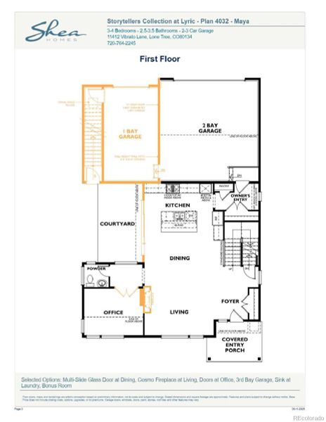 2D floor plan layout of this home in Storytellers at Lyric, Lone Tree, CO (Image 6).