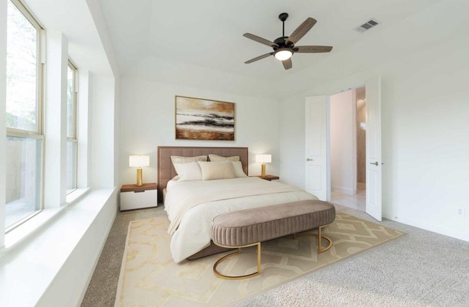 Furnished interior view inside a new home in Amira: Hilltop Collection, Tomball (Image 6).