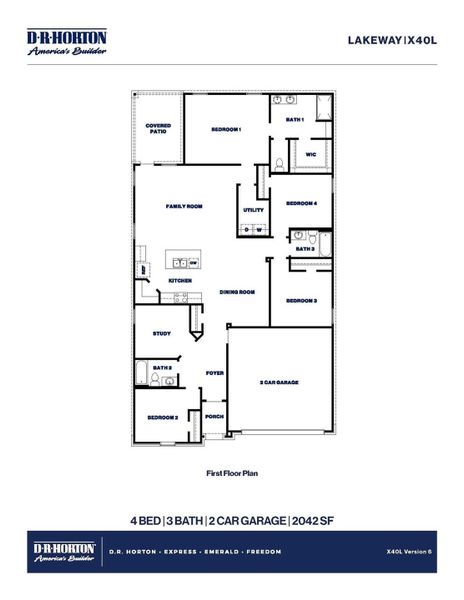 2D floor plan layout of this home in Grand Pines, Magnolia, TX (Image 2).