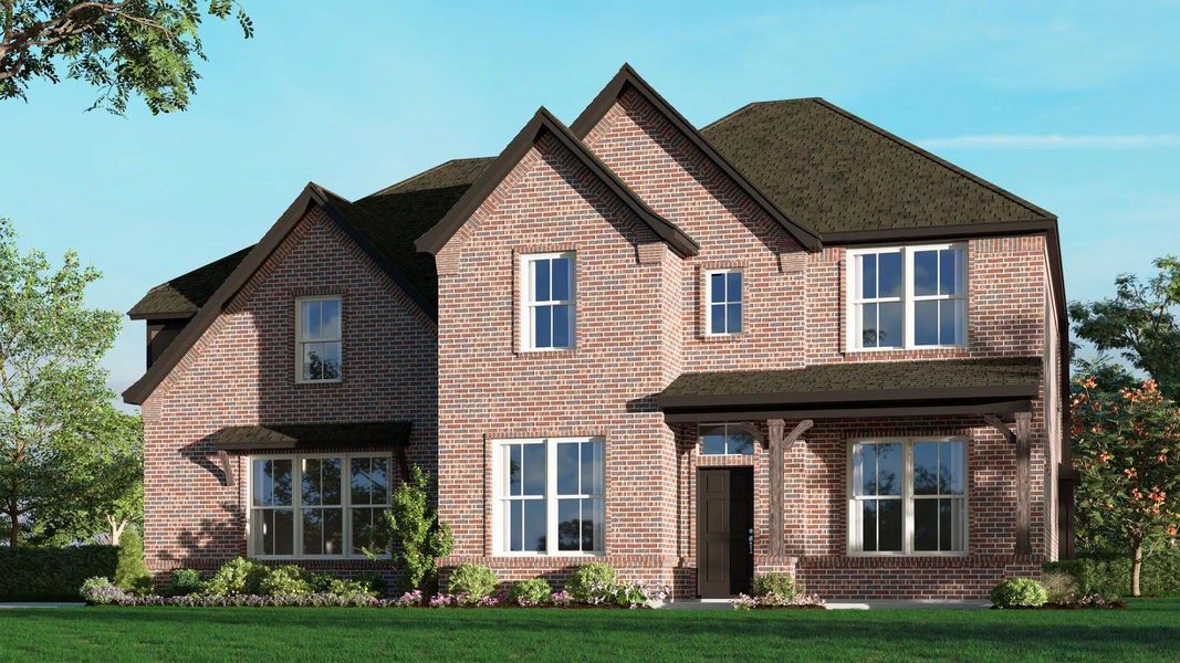 Representative exterior photo of a completed home built from the Concept 3135 by Risewell Homes in Lovers Landing, Forney, TX (Image 11). Representative exterior photo of a completed home built from the Concept 3135 by Risewell Homes in Lovers Landing, Forney, TX (Image 11).