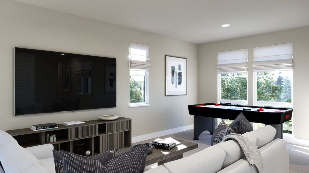 Representative furnished interior of a home built from the 3 by Trumark Homes in RainDance, Windsor (Image 12).