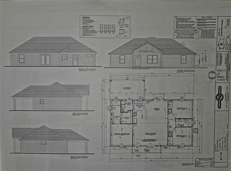 Exterior rendering of this home design in , Bronson, FL (Image 4).