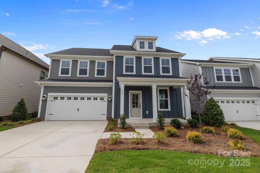 Front exterior of a new home in Lakeside Glen, York, SC, highlighting curb appeal (Image 18).