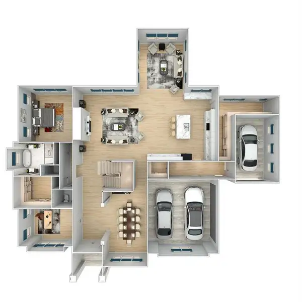 2D floor plan layout of this home in Timber Rock Manor, Cumming, GA (Image 7).
