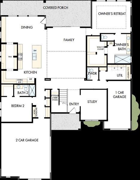 2D floor plan layout of this home in Terraces – Estates, Rockwall, TX (Image 2). 2D floor plan layout of this home in Terraces – Estates, Rockwall, TX (Image 2).