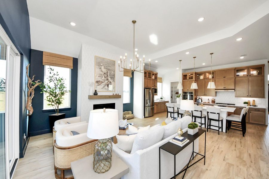 Furnished interior view inside a new home in Meridiana Courtyard Collection, Manvel (Image 28). Furnished interior view inside a new home in Meridiana Courtyard Collection, Manvel (Image 28).