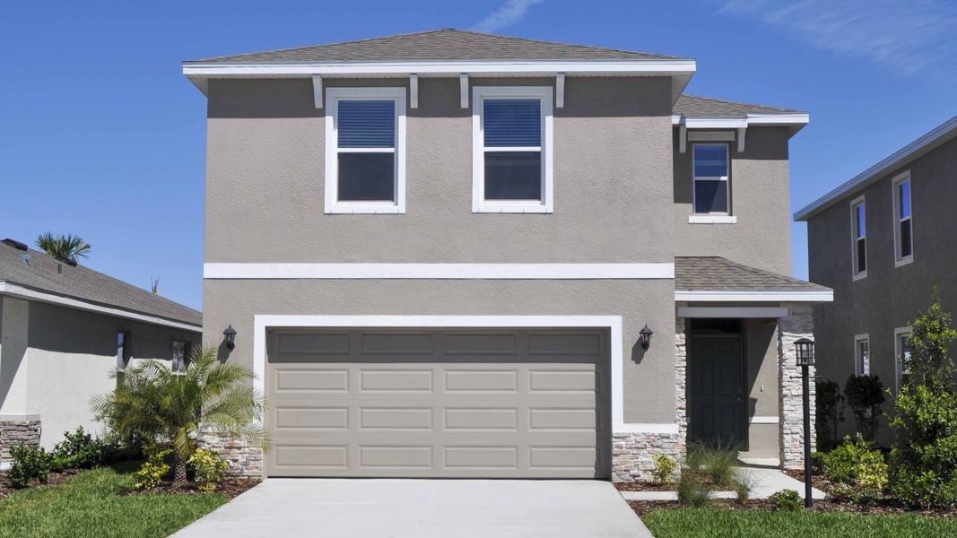Representative exterior photo of a completed home built from the Elston by D.R. Horton in Star Farms at Lakewood Ranch, Bradenton, FL (Image 1). Representative exterior photo of a completed home built from the Elston by D.R. Horton in Star Farms at Lakewood Ranch, Bradenton, FL (Image 1).