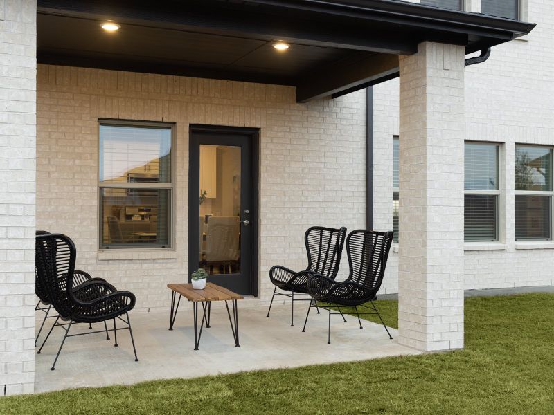 Enjoy the outdoors on the back patio of the Lassen