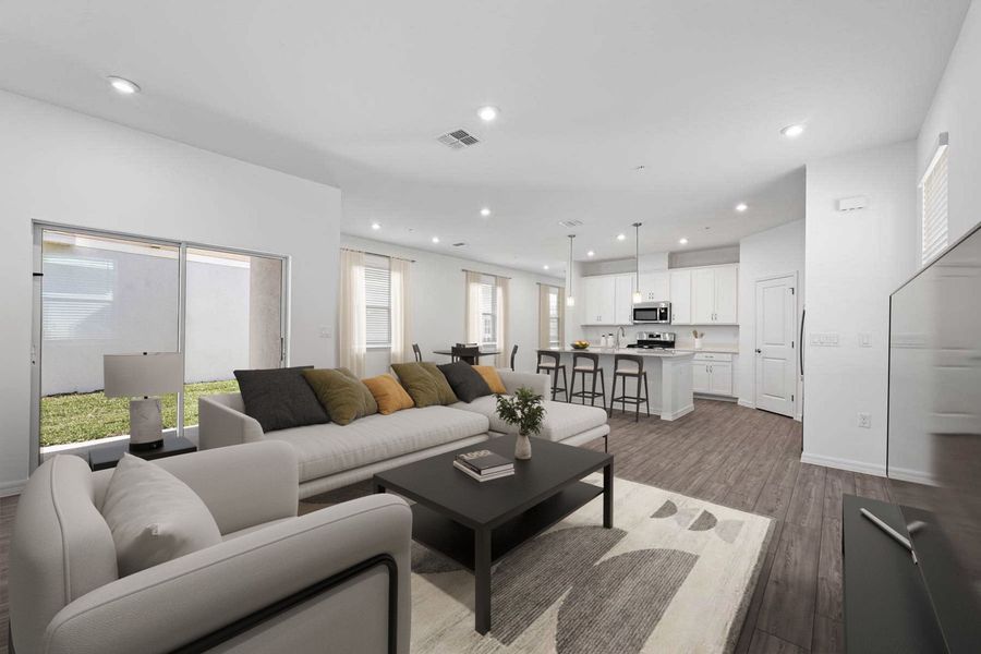 Family Room and Kitchen