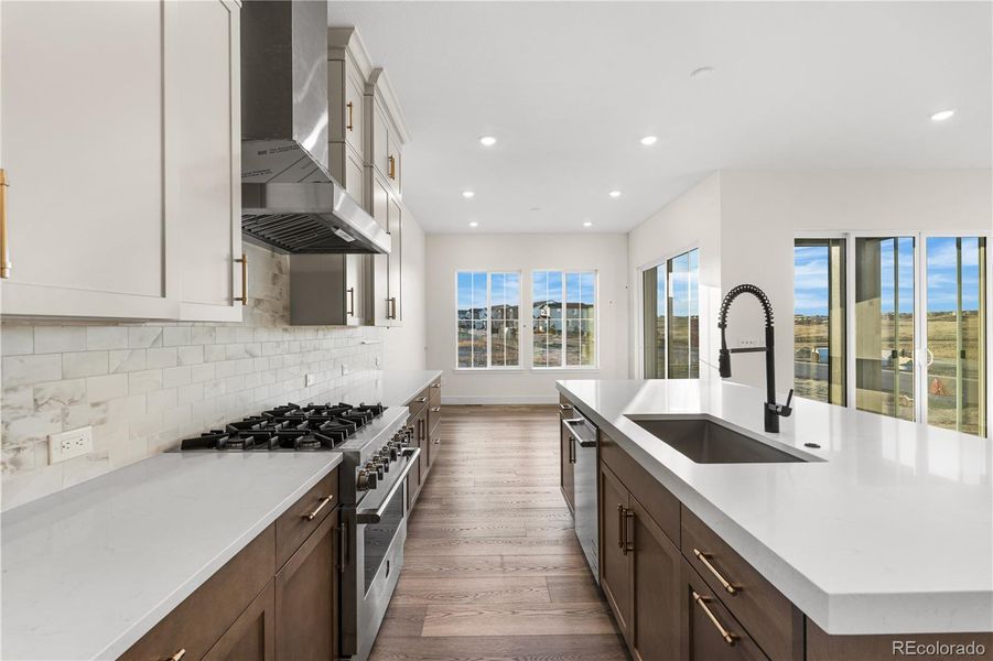 Furnished interior view inside a new home in Reserve at The Canyons, Castle Pines (Image 17). Furnished interior view inside a new home in Reserve at The Canyons, Castle Pines (Image 17).