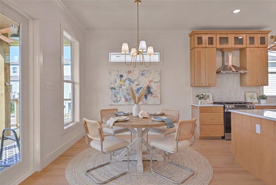 Dining Room has chandelier and views to the backyard. Dining Room has chandelier and views to the backyard.