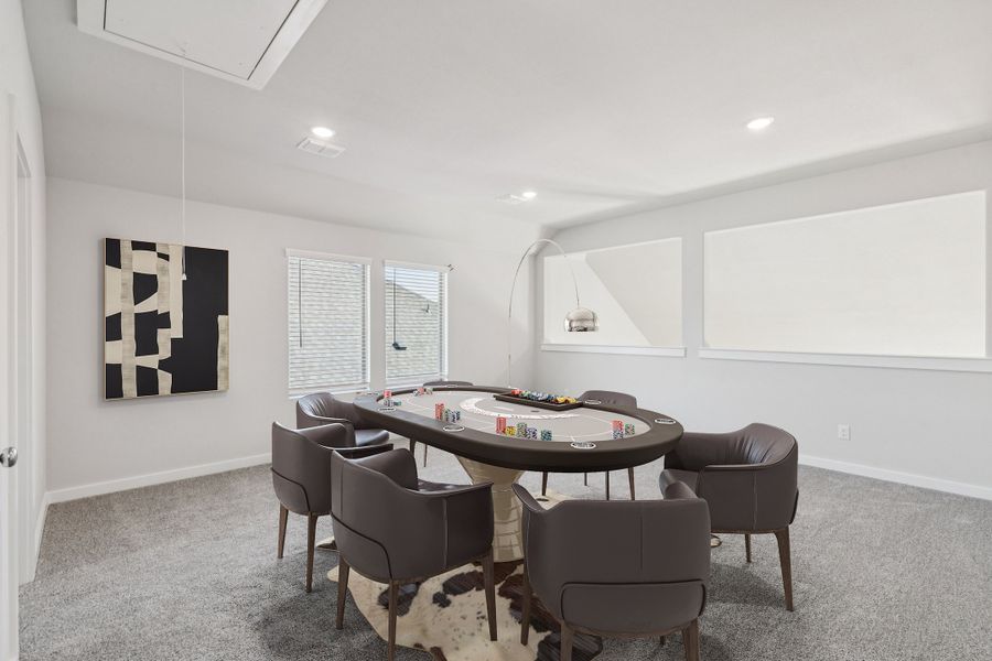 Game Room in the Winters home plan by Trophy Signature Homes – REPRESENTATIVE PHOTO Game Room in the Winters home plan by Trophy Signature Homes – REPRESENTATIVE PHOTO