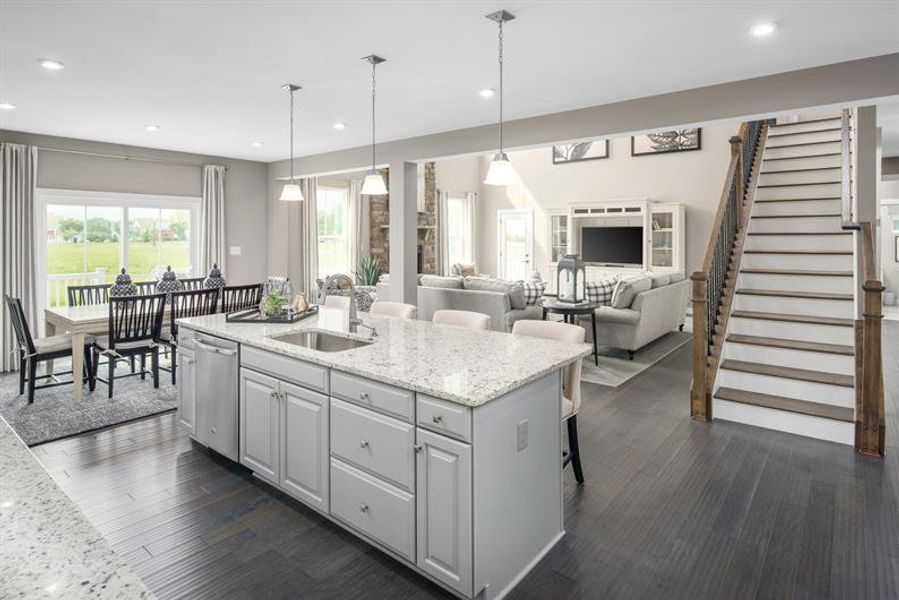 Representative furnished interior of a home built from the Versailles by Ryan Homes in Eagles Crest, Cornelia (Image 5).