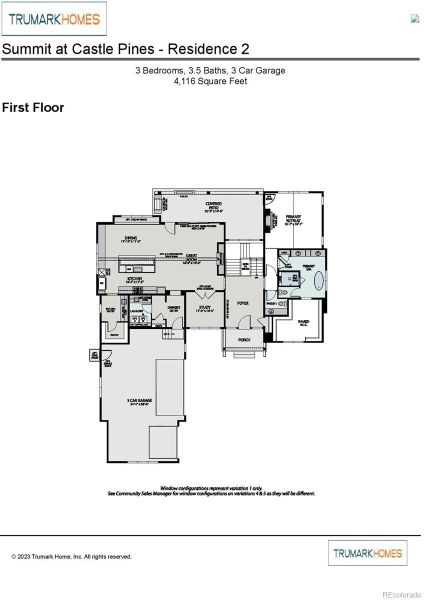 2D floor plan layout of this home in The Summit at Castle Pines, Castle Rock, CO (Image 3). 2D floor plan layout of this home in The Summit at Castle Pines, Castle Rock, CO (Image 3).