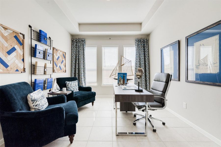 Furnished interior view inside a new home in Creekhaven, Iowa Colony (Image 11).