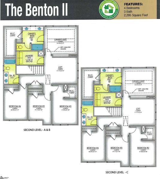 2D floor plan layout of this home in Lynbrook, Boiling Springs, SC (Image 2).