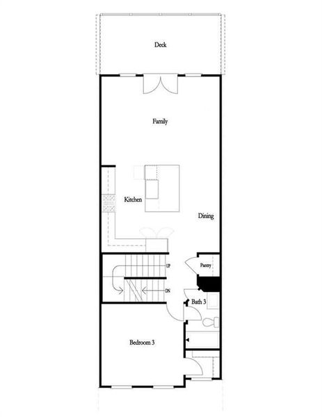 The Garrison main floor living space and bedroom/bath.