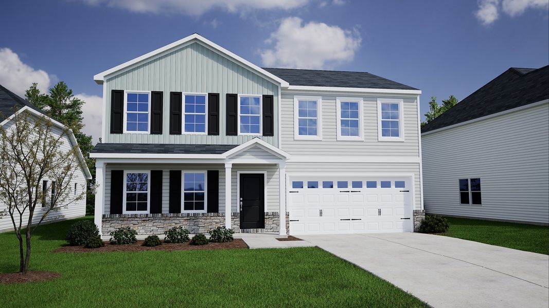 Representative exterior photo of a completed home built from the McDowell - Genesis Value Collection by Mungo Homes in Clairmont, Charlotte, NC (Image 20). Representative exterior photo of a completed home built from the McDowell - Genesis Value Collection by Mungo Homes in Clairmont, Charlotte, NC (Image 20).