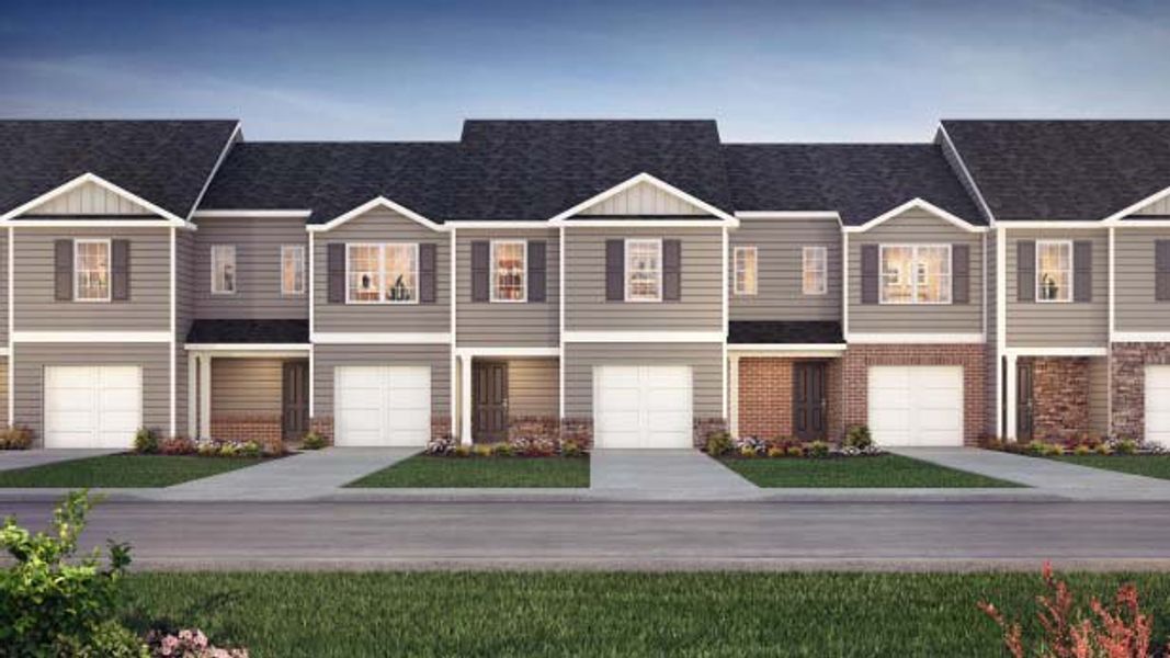 Representative exterior photo of a completed home built from the Mitchell by D.R. Horton in Shepherd's Farm, Mooresville, NC (Image 1).