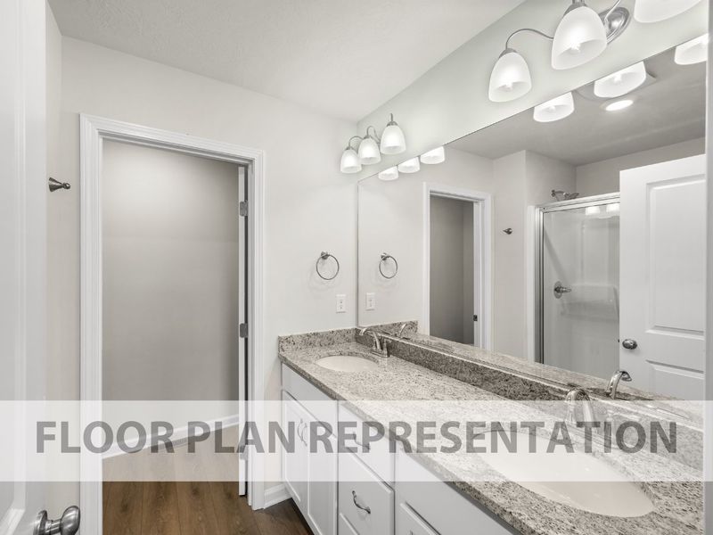 The Griffin 2 Bedroom Townhome Primary Bath | A New Plan by Ivey Homes