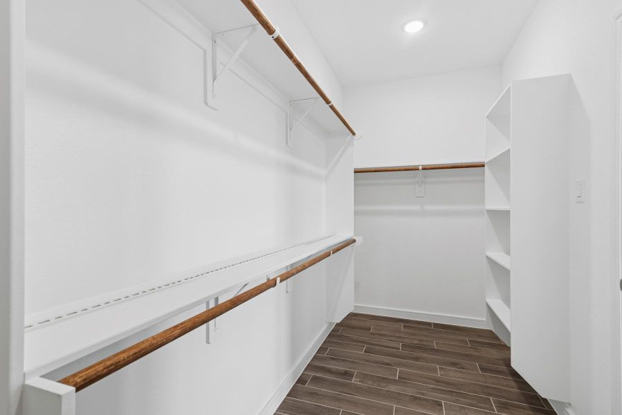 Walk-in closet in the primary suite