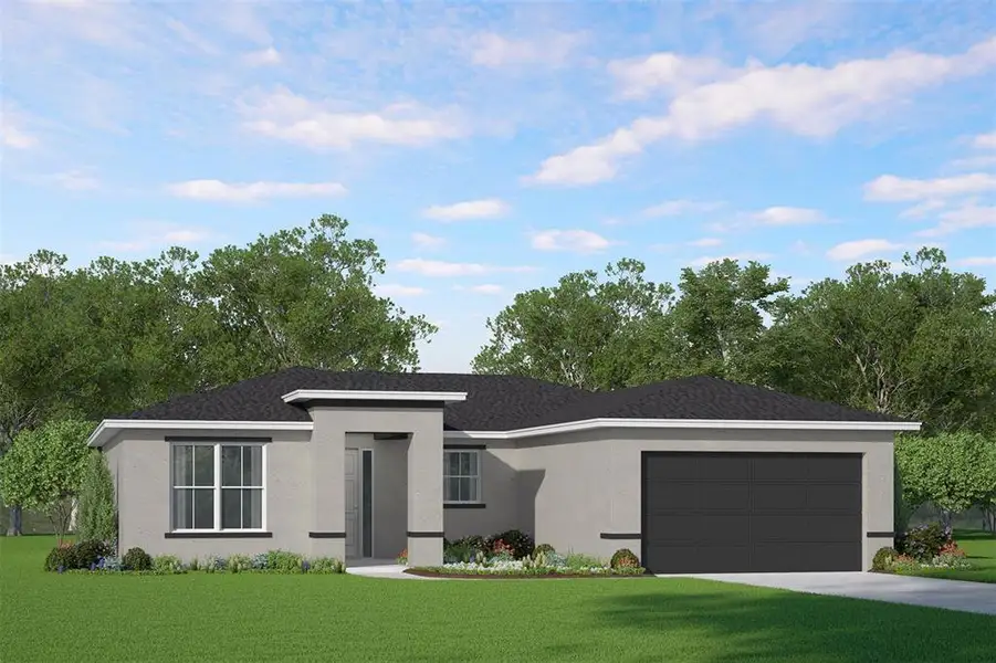 Front exterior of a new home in , Winter Haven, FL, highlighting curb appeal (Image 1). Front exterior of a new home in , Winter Haven, FL, highlighting curb appeal (Image 1).