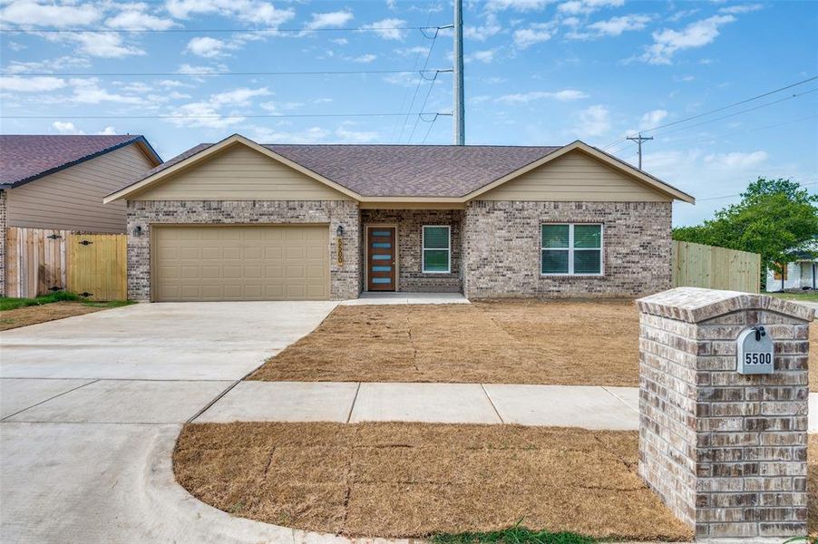 Front exterior of a new home in , Fort Worth, TX, highlighting curb appeal (Image 1). Front exterior of a new home in , Fort Worth, TX, highlighting curb appeal (Image 1).