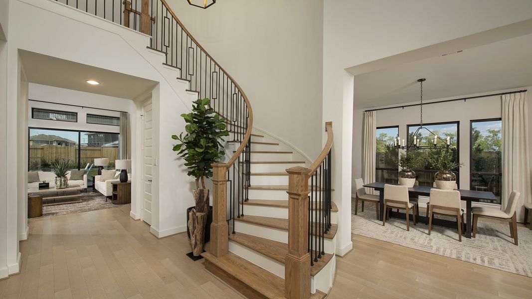 Furnished interior view inside a new home in Sienna, Missouri City (Image 7). Furnished interior view inside a new home in Sienna, Missouri City (Image 7).