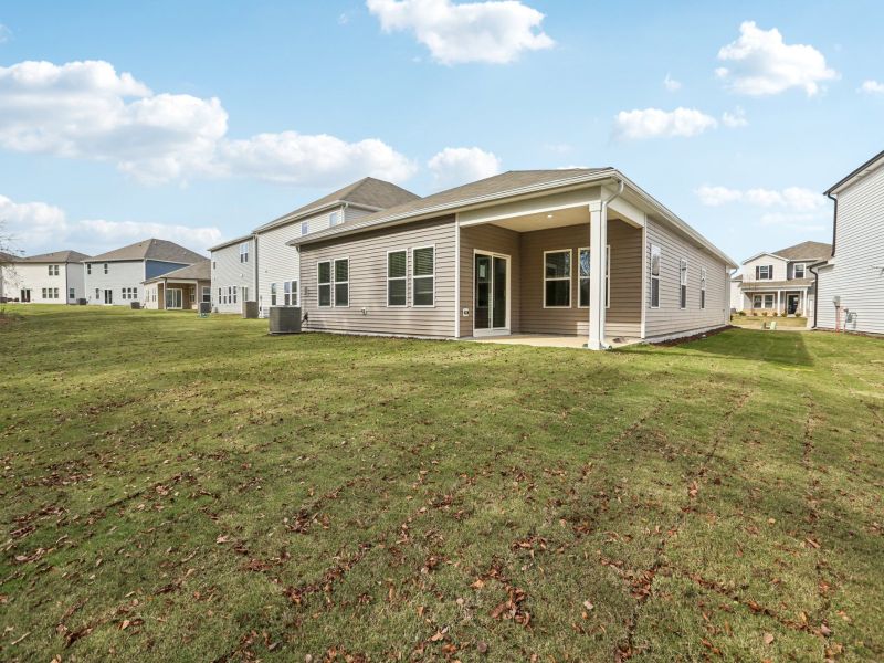 Backyard of the Chandler floorplan at 253 White Birch Lane in Angier, NC.