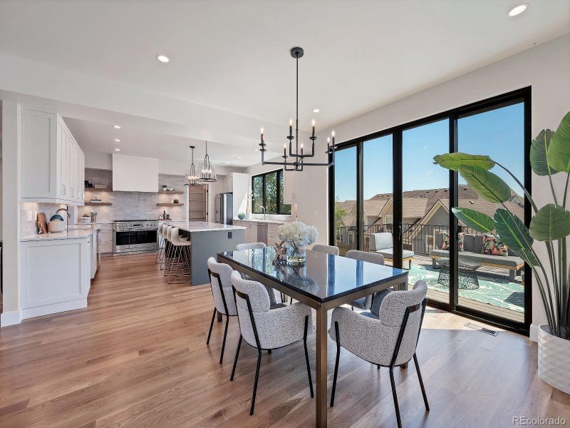 Fabulous flow between dining and kitchen and living room