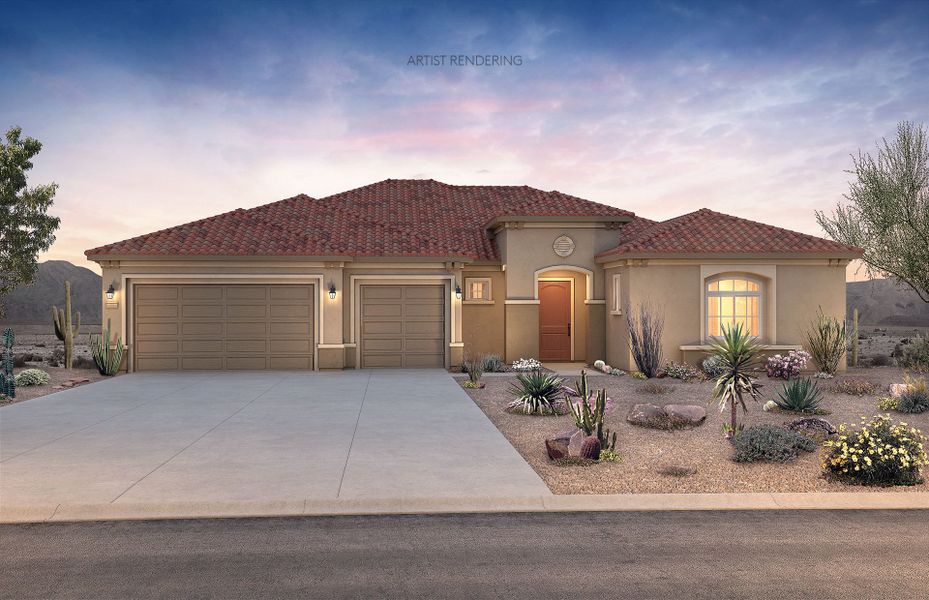 Representative exterior photo of a completed home built from the Virtue by Del Webb in Sun City Festival, Buckeye, AZ (Image 19).