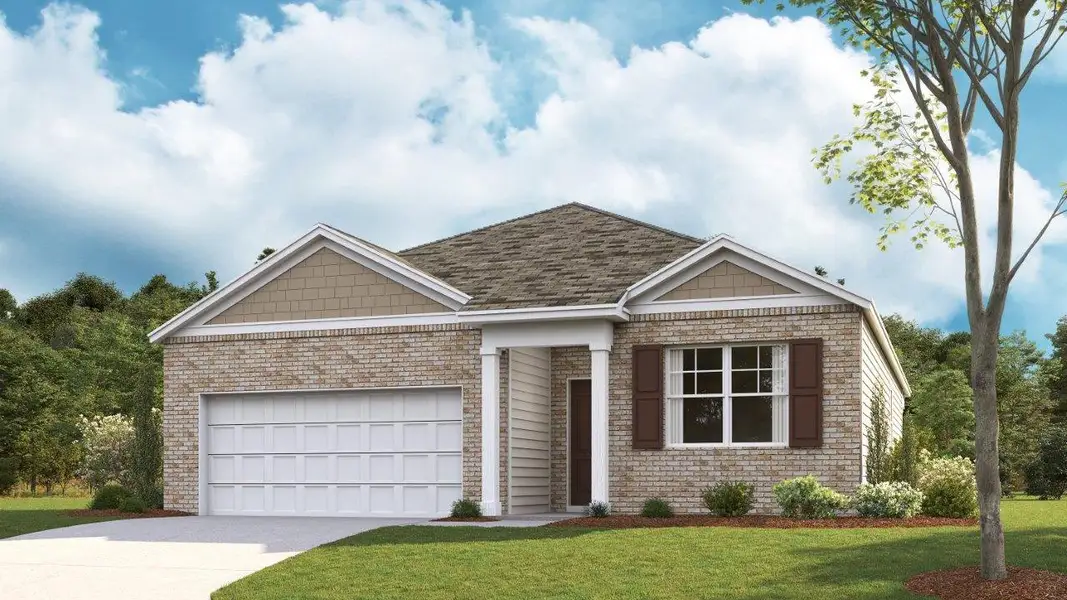 Front exterior of a new home in Crescent Ridge, Niota, TN, highlighting curb appeal (Image 1).