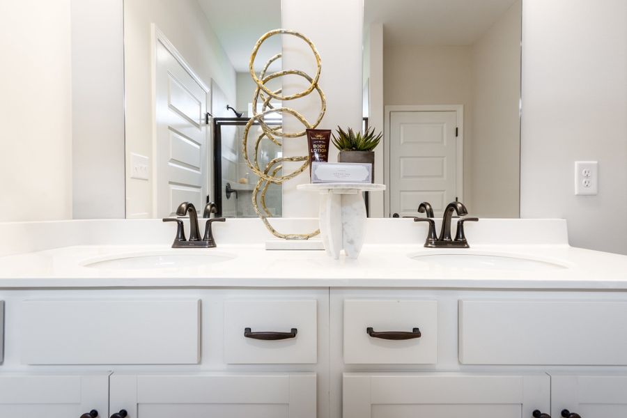 Bradley F with Bonus at Cobblestone Crossing Commons | Owner’s Bath Double Vanity Detail Bradley F with Bonus at Cobblestone Crossing Commons | Owner’s Bath Double Vanity Detail