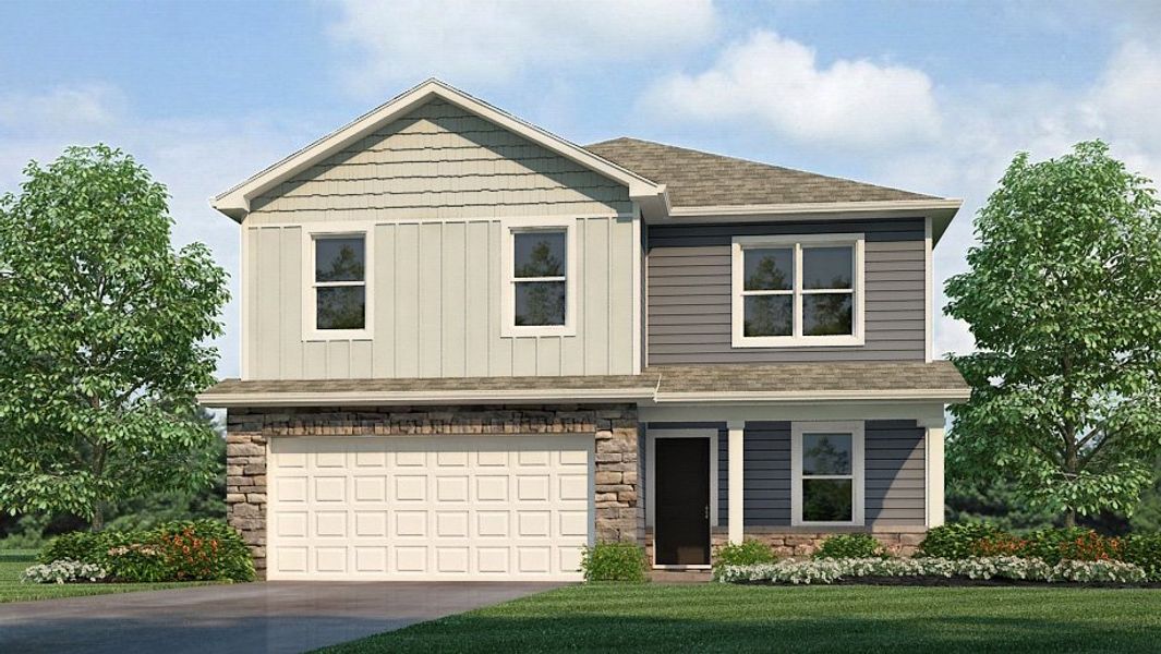 Representative exterior photo of a completed home built from the Bellamy by D.R. Horton in Laurelbrook, Sherrills Ford, NC (Image 21). Representative exterior photo of a completed home built from the Bellamy by D.R. Horton in Laurelbrook, Sherrills Ford, NC (Image 21).